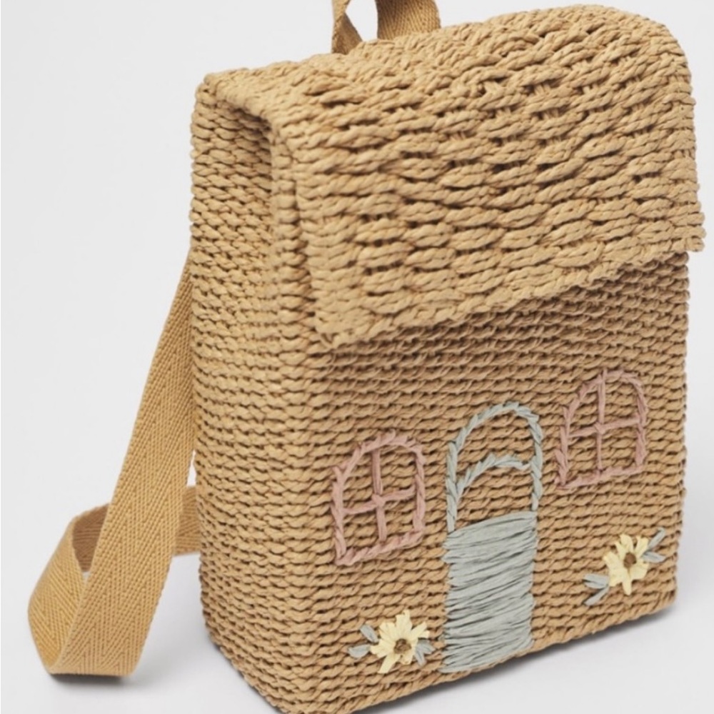 NWT Zara Rattan House Backpack